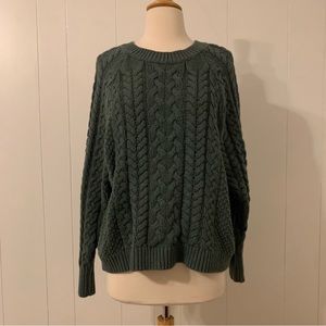 Aerie Green Pullover Sweater Knitted Size Medium